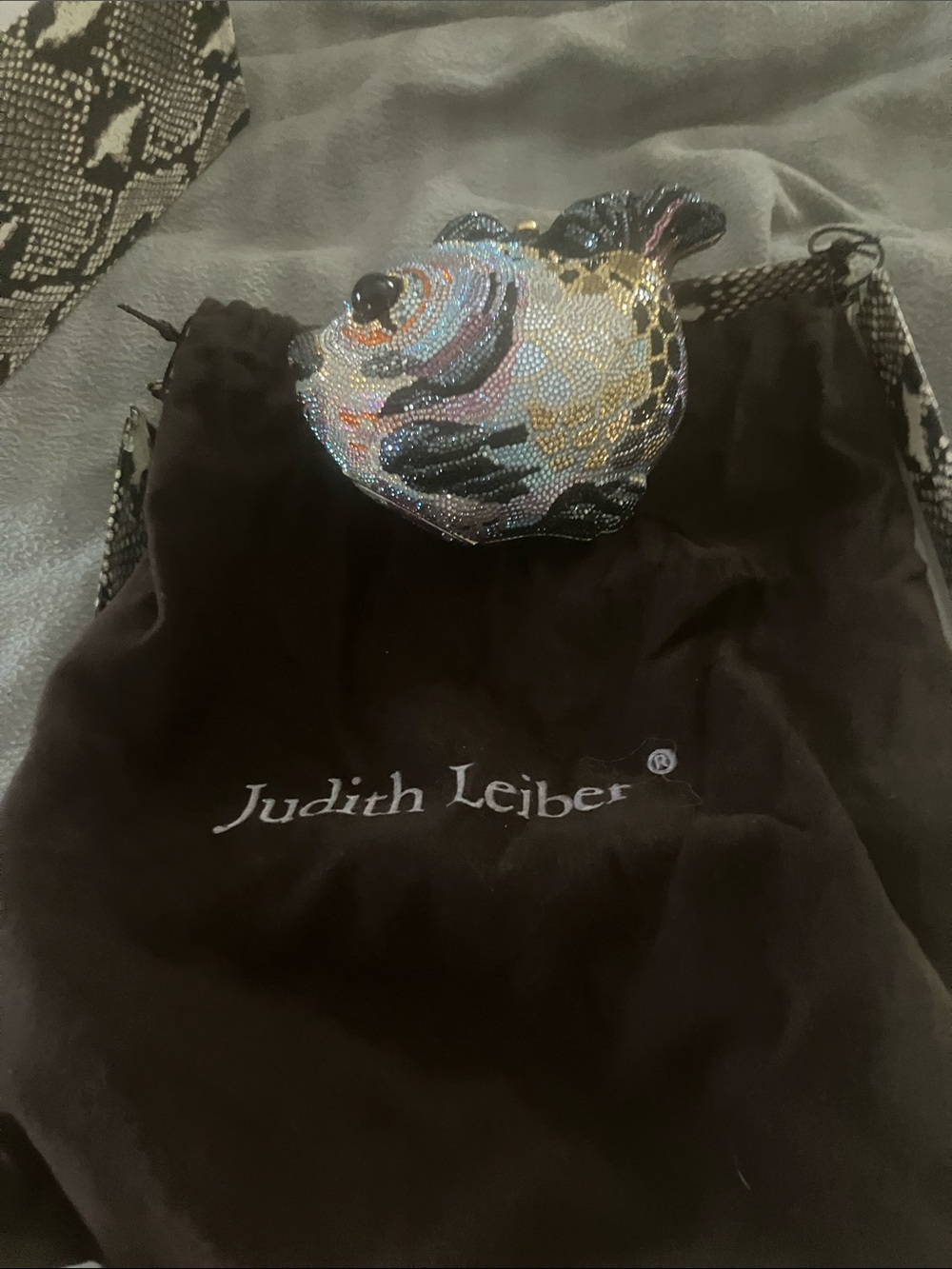 Judith Leiber Multicolor Beaded Fish Clutch